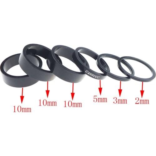 6pcs/set Bicycle Front Fork Washer MTB Mountain Bike Aluminum Alloy Headset Spacer Gasket Ring 2/3/5/10mm Bike Accessory