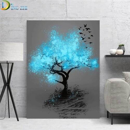 Abstract Fluorescent Tree Diy Diamond Painting Full Square/Round,Diamond Embroidery Mosaic Pictures Modern Simplicity Room Decor