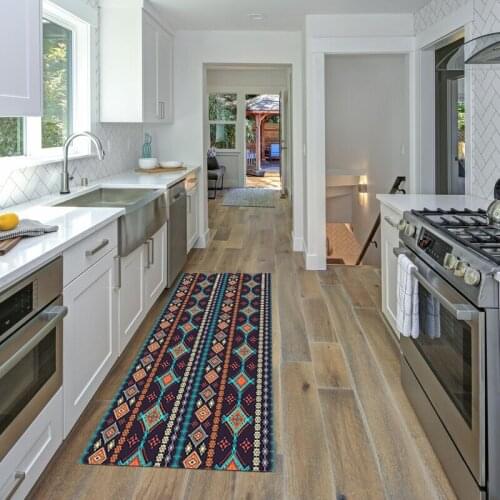 Bohemian Door Mat Kitchen Rug Anti-Slip Floor Mat Carpet for Living Room Geometric Polyester Microfiber Kitchen Mat Doormat Home