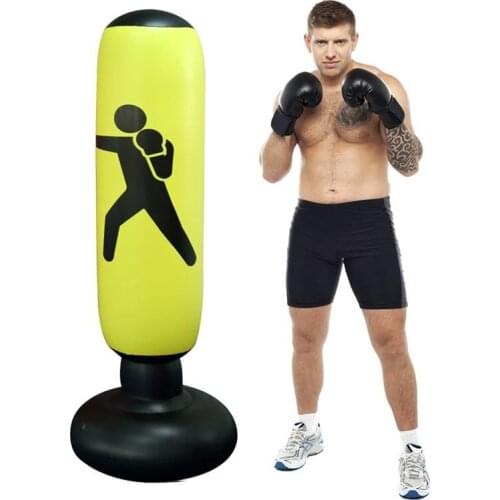 Adult Child 160cm Boxing Punching Bag Tumbler Muay Training Pressure Relief Back Fighting Sandbag Gloves gift with Air Pump Home