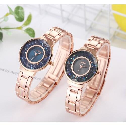 2019 New brand Ladies Watches Rose Gold Women Stainless Steel Rhinestone Quartz Wrist Watch Bracelet Watches Zegarek Damski