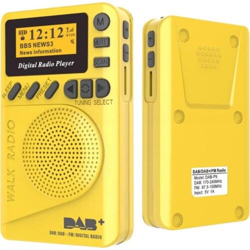 P9 Mini Pocket DAB Digital Radio FM Digital Demodulator Portable MP3 Player With 1.44 Inch LCD Screen Built-in 1000mAh Battery