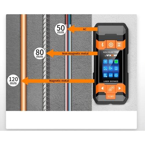 Metal Detector Backlight AC Wood Finder Cable Wires Depth Tracker Undeground Wall Scanner Wooden Batten/Metal/AC Detection Tools