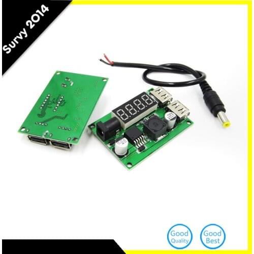 Dual USB DC-DC 12V/24V/36V to 5V 3A Max Step Down Buck Converter Voltmeter Module For Car Automatic diy electronics