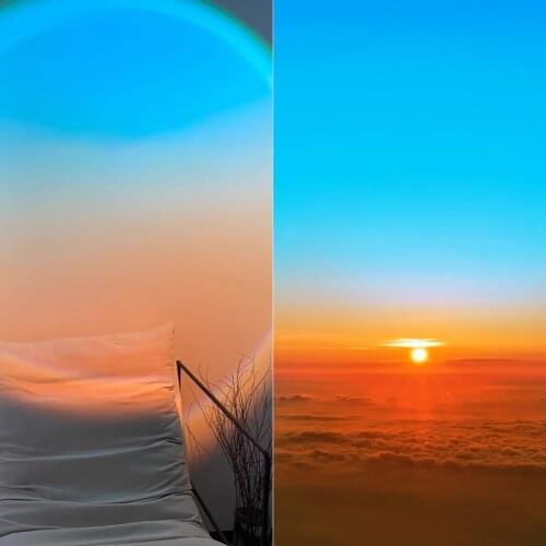 Sunny Beach Sunrise Lamp Projection Breaking Dawn Light Spotlight Romantic Atmosphere Lamp Household Bedroom Decorative Nightlig