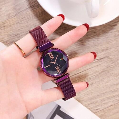 Top Brand Luxury Women Watches Woman Dress Crystal Watch Fashion Ladies Quartz Watches Female Simple Magnet Buckle Wristwatch