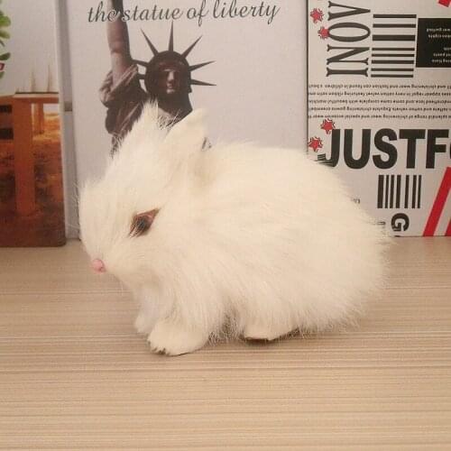 Small cute simulation rabbit toy polyethylene & furs lovely white rabbit model about 10x13x7cm 1107
