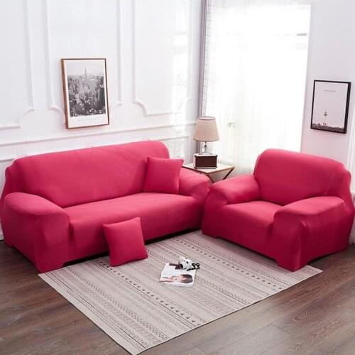 Fashion Solid Color Stretch Sofa Cover Elastic Corner Couch Covers for Living Room Slipcover 1/2/3/4 Seater Home Decor