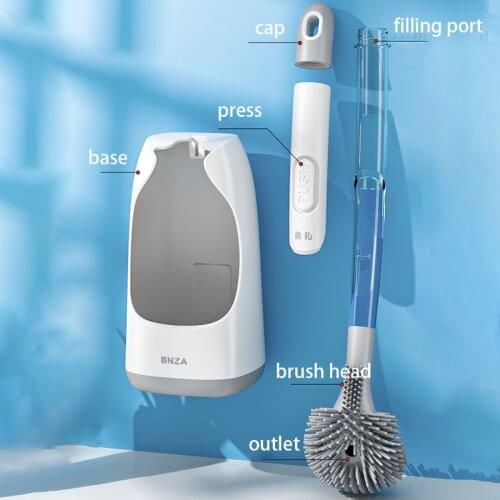 Soft Hair Silicone Liquid Toilet Brush Wall-Mounted No Dead Corner Bathroom Household Washing brush Cleaning Artifact Set