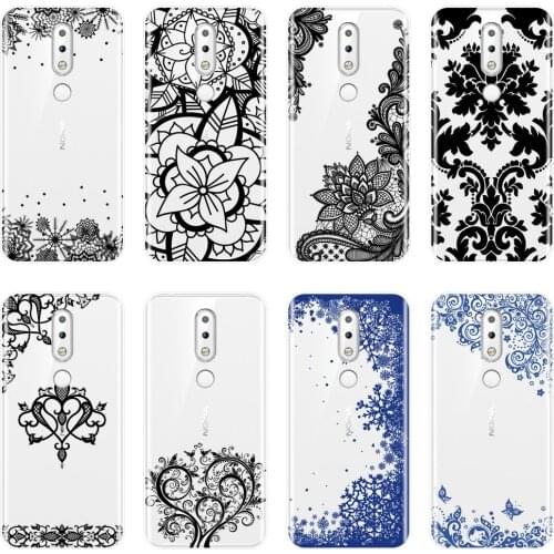 Soft Phone Case For Nokia 2.1 3.1 5.1 6.1 7.1 Silicone Aesthetic Lace Sexy Flower Back Cover For Nokia 7.1 6.1 5.1 3.1 2.1 Plus