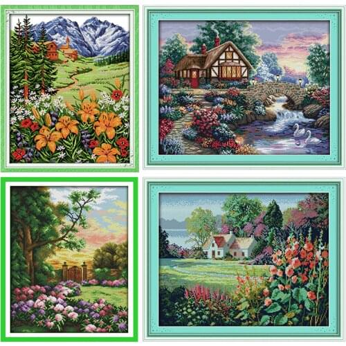 Joy Sunday Cross Stitch Kits Beautiful Homeland Patterns Stamped Printed 11CT 14CT Counted Print Craft Embroidery Needlework Set