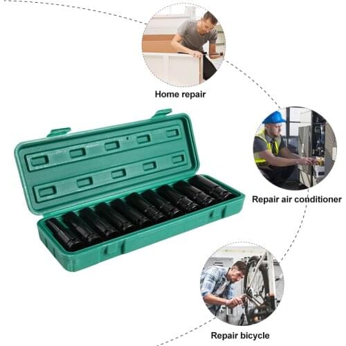 10pcs Electric Wrench Screwdriver Concave hexagon Socket Head Kits Adapter Sleeve Set for Impact Wrench Drill dropshipping