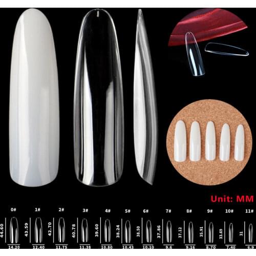 360pcs Full Cover Fake Nails Long Oval Gel Nail Tips Flexible Transparent and Natural Color Salon Fingernail DIY