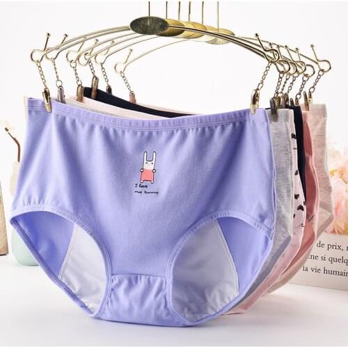 Leak Proof Menstrual Period Panties Women Leakproof Cotton Physiological Underwear Ladies Cartoon Print Briefs Girl