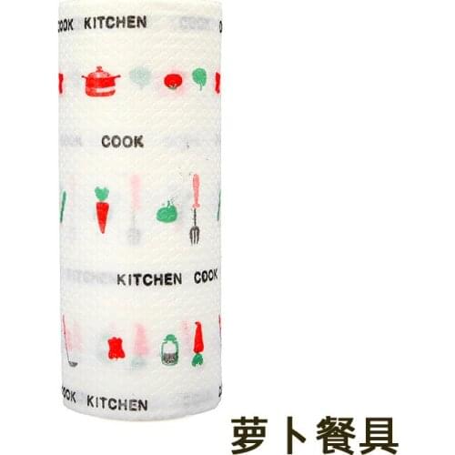 New Lazy rag non-stick oil printing kitchen non-woven cloth wet and dry household disposable non-woven cloth cloth