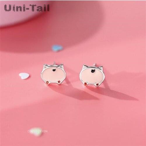 Uini-Tail 2019 new listing 925 sterling silver cute pig ass earrings fresh and simple cute wild animal earrings student jewelry