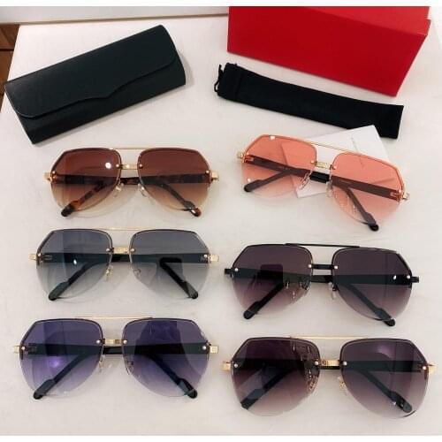 New Luxury Brand Designed Womens Sunglasses High Quality Gold Metal Frame Gradient Lens Adult Sunglasses