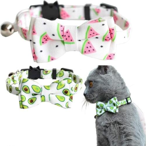 Cat Collar Breakaway with Bell and Bow Tie, Plaid Design Adjustable Safety Kitty Kitten Collars(6.8''-10.8'')