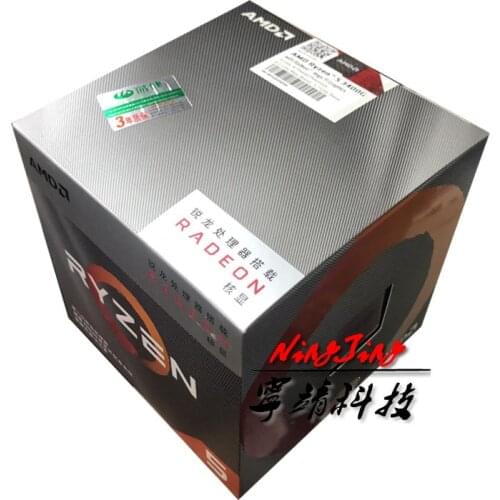 AMD Ryzen 5 3400G R5 3400G 3.7 GHz Quad-Core Eight-Thread 65W CPU Processor L3=4M YD3400C5M4MFH Socket AM4 New and have fan