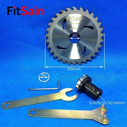 FitSain--4" 105mm Electric saw blade wood cutter cutting disc Used for motor shaft 5mm/6mm/8mm/10mm/12mm for Adapter coupling