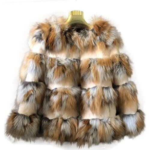 Real fox fur coat Jackets women 2020 womens winter jackets fur jacket Natural fur coat Short coat in fox and rabbit fur