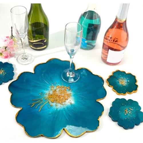 Tray Flower Silicone Mold Home Table Decoration DIY Resin Crafts Mirror Gift