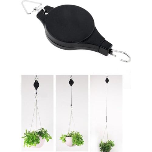 Adjustable Plant Pot Telescopic Hook Retractable Pulley Pull Down Hanger for Potted Plants Hanger Hanging Flower Hook