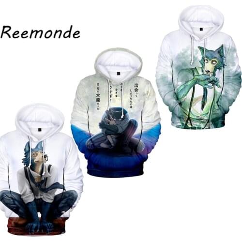 Anime BEASTARS Hoodie Sweatshirts Mens Spring Autumn Hoodies Haru Louis Legoshi Cosplay Beastars Pullover Hooded Coat for Boys