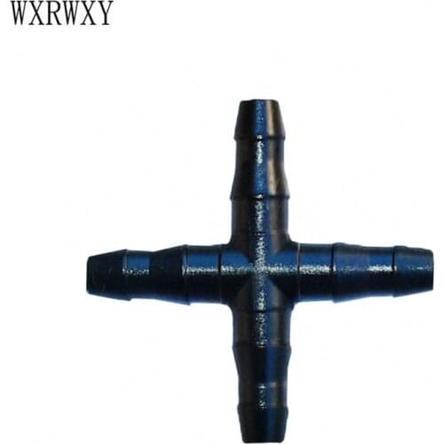 Wxrwxy Irrigation hose 1/4"Cross water splitter 4 way barb connector garden hose splitter irrigation connector barbed 4/7 30 pcs