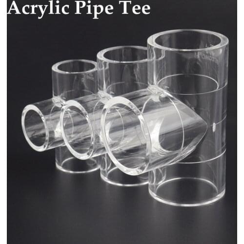 10pcs I.D 20~32mm Transparent Acrylic Pipe Tee Connectors Fish Tank Pipe Fittings Organic Glass Tube And Fittings