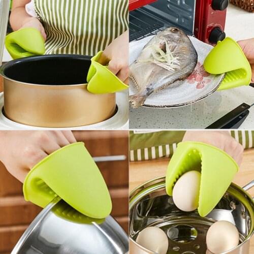 2Pcs Silicone Gloves Oven Mitts Heat Insulated Microwave Non-slip Gripper Pot Holder Kitchen Gadgets Cooking Baking Tools