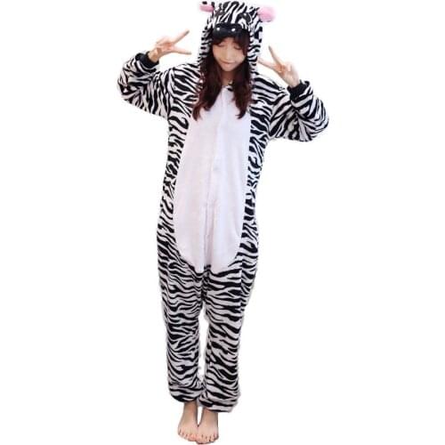 Anime Animal Zebra Costume Pajamas Cosplay All jumpsuit Adult Women Men Onesie Pyjamas Party Dress