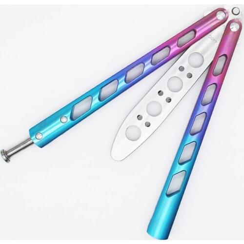 Butterfly Trainer Knife BM40 BM42 BM43 BM46 BM47 Arc Angel Gradient Purple T4 Titanium Handle 440C Blade Channel Folding Knife