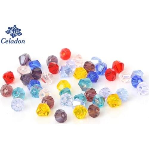 High Quality Approx 100pcs 4mm Colorful Crystal Glass Beads Pointed Loose Beads for Bracelet Necklace DIY Jewelry Making