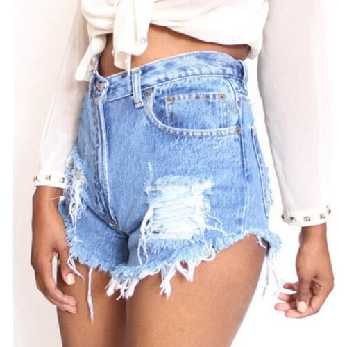Denim Shorts Women Ripped Jeans Distressed Sexy Mini Short Booty Trousers Streetwear Summer Outfits Plus Size Oversized XXS 2XS