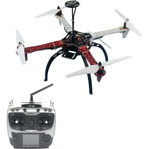 HJ 450 450F 4-Aixs RFT Full Kit with APM 2.8 Flight Controller GPS Compass witn AT9S TX RX No Gimbal / Battery /Charger