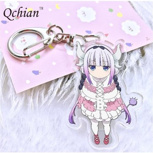 Kobayashi-san Chi No Maid Dragon PVC Double-sided Backpack Car Key Decoration Pendant Anime Girl Keychain