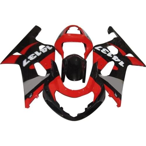 Motorcycle fairing kit for SUZUKI GSXR 600 750 2001 2002 2003, Black Red Fairings GSXR600 GSXR750 01 02 03 PL103