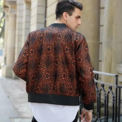 2020 Autumn Jacquard Bomber 3 Colors Luxury Party Jacket Outfit Club Bar Coat Men Casaca Hombre 3XL Jaqueta Masculina