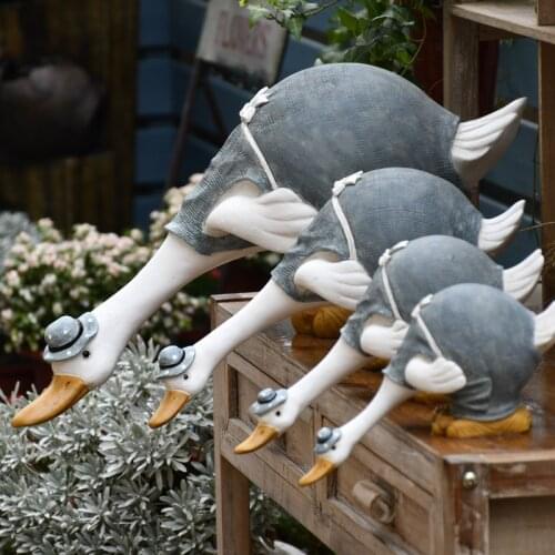 Cute Resin Ornaments Home Decoration Artificial Garden Sculpture Animal Statue Simulation Pond Decor Landscape Crafts Home Decor