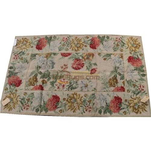 Genuine Hand-made Oriental Needle Point Carpet Throw Handmade Rose Needlepoint Wool Knitting Carpets