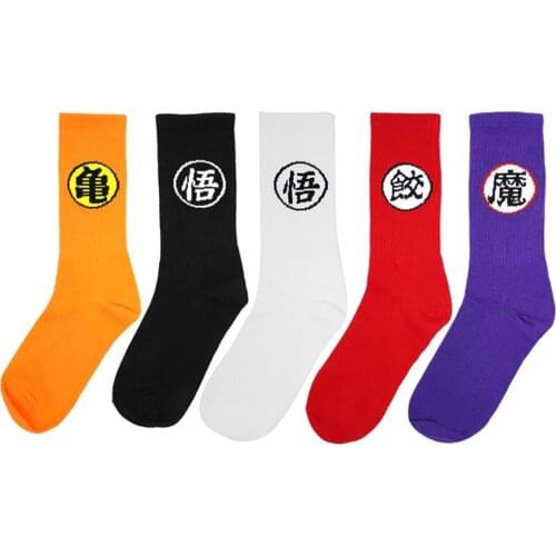 Mens cartoon Chinese character cotton anime socks Harajuku fashion trend street letter sports happy socks