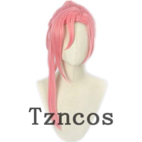 Tzncos Anime SK8 The Infinity Cherry Blossom Cosplay Wig Cosplay Pink Ponytail Long Wig Heat Resistant Synthetic Hair