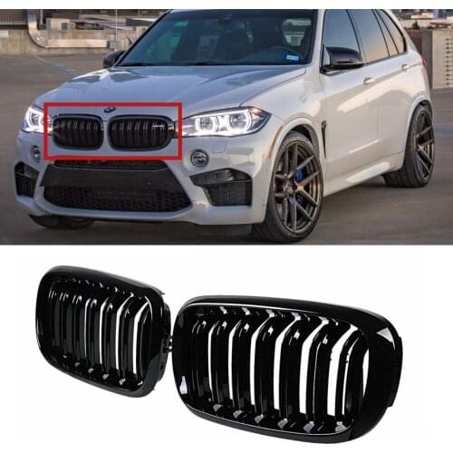 Car Front Hood Kidney Grille Bumper Black Dual Grill Fit For BMW F15 X5 X6 F16 2014-2017 Car accessories Replacement Part