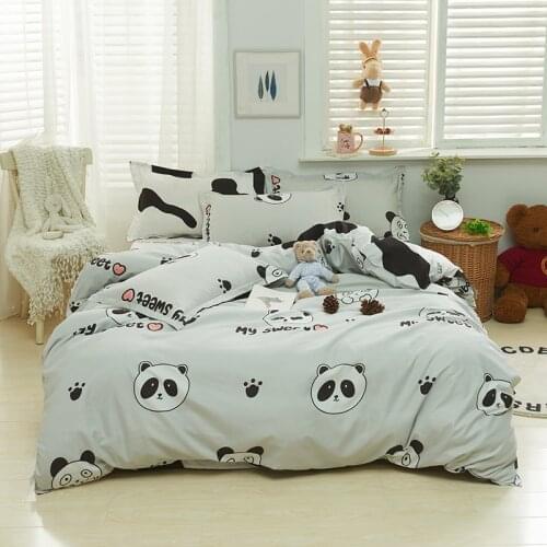 Cartoon Panda Pattern Duvet Cover 140x200 Pillowcase 3Pcs,200x200 Quilt Cover, Double Queen King Size