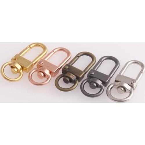 Rose Gold Swivel Clasp Lanyard Key Chains Carabiner Clips Snap Hook Metal Lobster Clips Bag Hardware Gog buckles