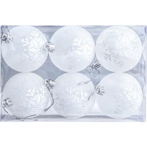 Christmas Ball Snow Globe Bolus Hanging Decoration Baubles Sphere 6pcs With Bright Boxed Shatterproof For Gifts Elegant Painted