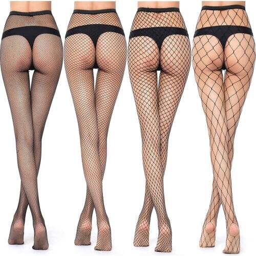 Hot Fish Net Stockings Four Styles Super Elastic Big Net Mesh Stockings Tiptoe Encryption Ripped Jeans Small Nets-Within-Nets