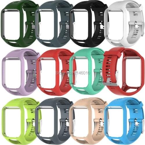 Replacement Silicone Watch Band Strap WristBand for TomTom Runner 2 3/Spark/Spark 3/Golfer 2/Adventurer
