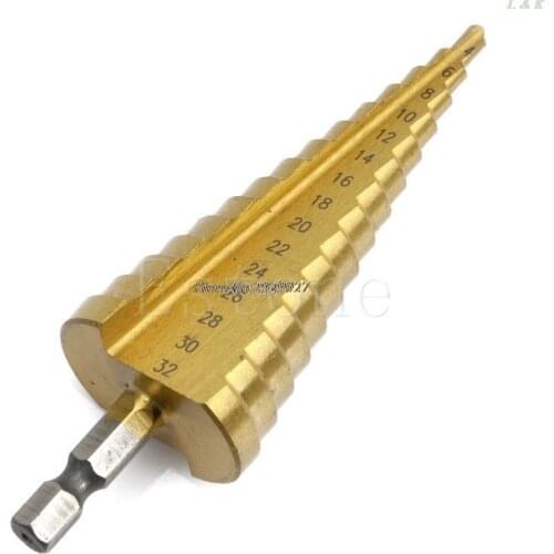 1Pcs Titanium HSS Steel Step Drill Bit Hole Cutter Tool 4-12mm 4-20mm 4-32mm M03 dropship
